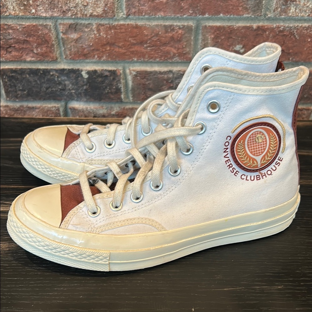 Retro Converse Chuck 70 High ‘Clubhouse High-Top Sneakers with Logo cream - Picture 3 of 15